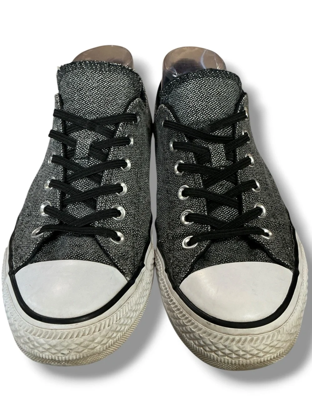 Converse Gray and Black Low-Top Canvas Sneakers - Picture 5 of 12